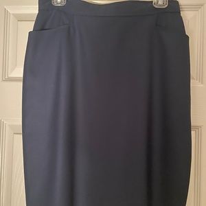 Embassy Row Pure Wool Navy Skirt